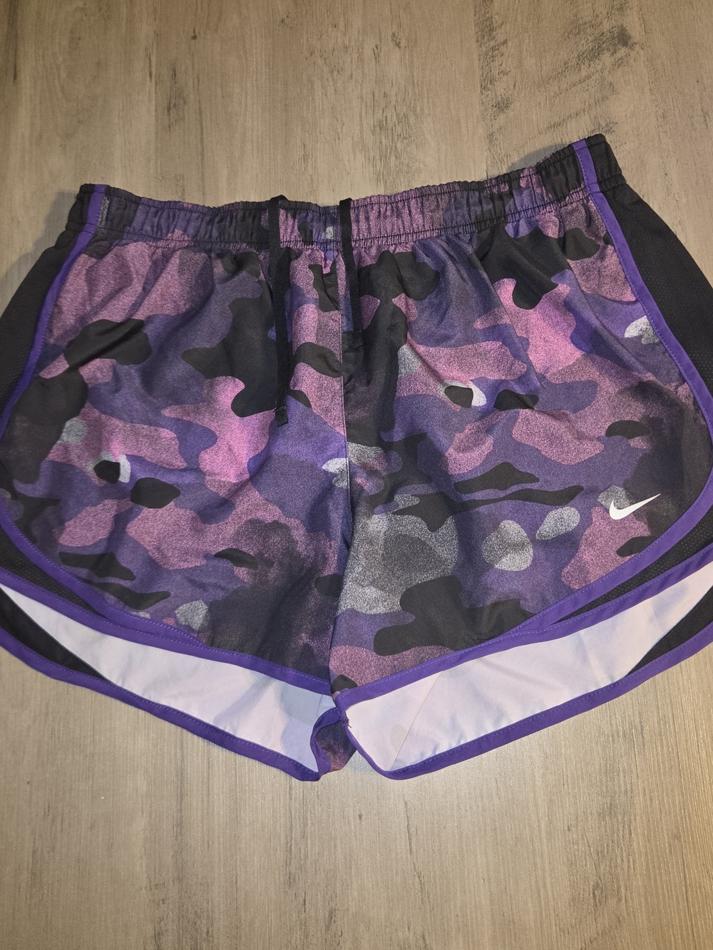 Nike Dri-FIT Purple Camo Athletic Running Shorts Large